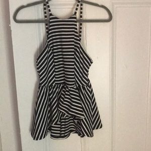 Stripped Peplum Top